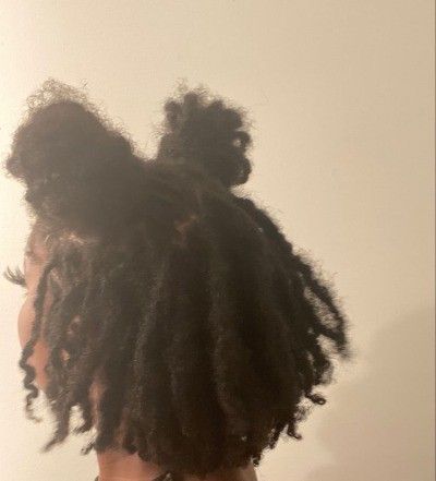 Cute Simple Loc Hairstyles, Loc Hairstyles Starter Locs, Natural Curl Locs, One Loc In Natural Hair, Soft Locs Orange, Starter Loc Inspo Black Women, Natural Locs With Curly Ends Black Women, Locs On Mixed Hair, Locs Before After