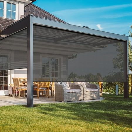 Get the shade that you have been wanting by using the CozyHom Roll-Up Solar Shades. 420GSM 95% Blackout Cordless Patio Roller Blinds with Pole, Outdoor Blinds Roll Up for Gazebo Porch, Deck, Pergola. Three popular colors and three sizes are available to choose from. The durable, knitted, waterproof polyethylene fabric is ideal for exterior or interior usage. The unit installs easily as an inside mount, outside mount or ceiling mount and looks nice in sun-rooms and on porches or decks. You will be able to enjoy some fun time in your entertainment room without having to be bothered by the sun coming through your windows. The CozyHom Roller Shades will come in handy the most during the summer when the sun is shinning its brightest. Specification: Material: High Density Polyethylene (HDPE) Pro Pergola Black, Outdoor Blinds Patios, Outdoor Roller Shade, Gazebo Porch, Waterproof Blinds, Sheer Roller Shades, Porch Shades, Deck Pergola, Patio Blinds