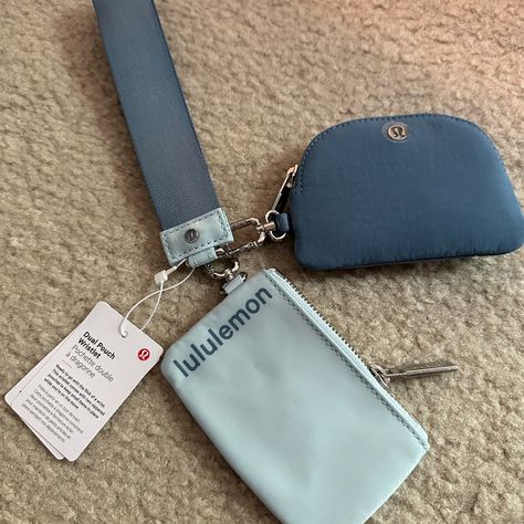 Brand New Lululemon Dual Pouchet Colour Powder Blue/Utility Blue Ready To Go With The Flick Of A Wrist. This Wristlet Comes With Two Zippered Pouches To Keep Small Items In Place While You're On The Move. Designed For On The Move Measurements Pouch Dimensions: 11.5cm X 0.5cm X 7cm (4.5" X 0.2" X 2.8") Cute Small Keychains, Lululemon Keychain Ideas, Lululemon Wristlet, Car Accessories Blue, Lululemon Keychain, Blue Car Accessories, Vinyl Art Paint, Zippered Pouches, Lululemon Bags