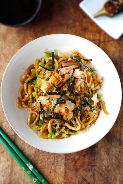 Yaki Udon Udon Vegetarian, Vegetable Udon, Yaki Udon Recipe, Vegetable Yaki Udon, Fried Udon, Udon Noodles Recipe, Yaki Udon, Udon Recipe, Udon Thani