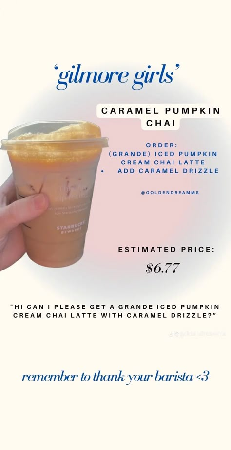 Outer Banks Starbucks Drink, Starbucks Fall Drinks, Starbucks Drink Menu, Starbucks Secret Menu Recipes, Cold Starbucks Drinks, Caramel Pumpkin, Starbucks Drinks Diy, Secret Starbucks Recipes, Iced Starbucks Drinks