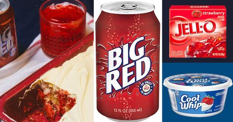 Big Red Cake Easy, Big Red Poke Cake, Big Red Cake Recipe, Big Red Cake, Big Red Soda, Huskers Football, Pear And Almond Cake, Cake Mix Recipe, Poke Cake Recipe