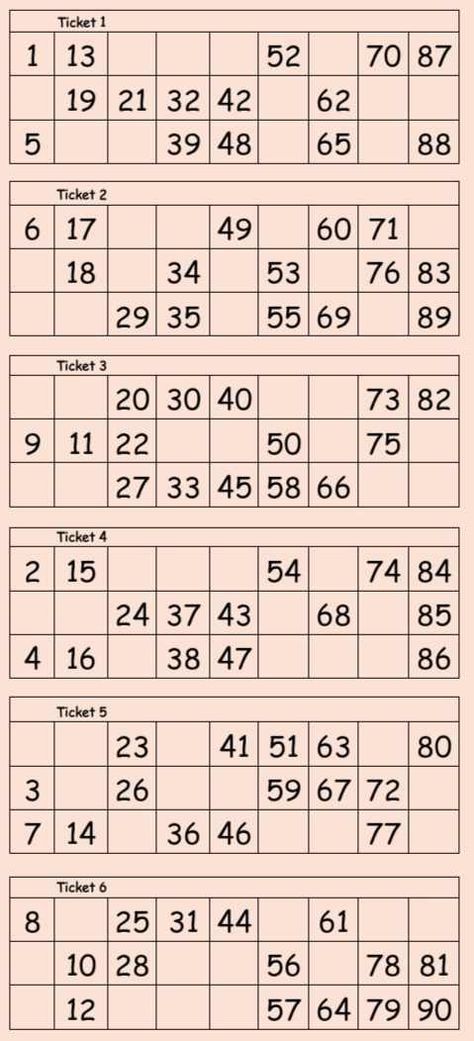 Bingo Cards Printable Free 1-90, Bingo Cards To Print, Bingo Tickets, Free Printable Bingo Cards, Free Bingo Cards, Bingo Cards Printable, Bingo Card, Cards Printable, Bingo Cards