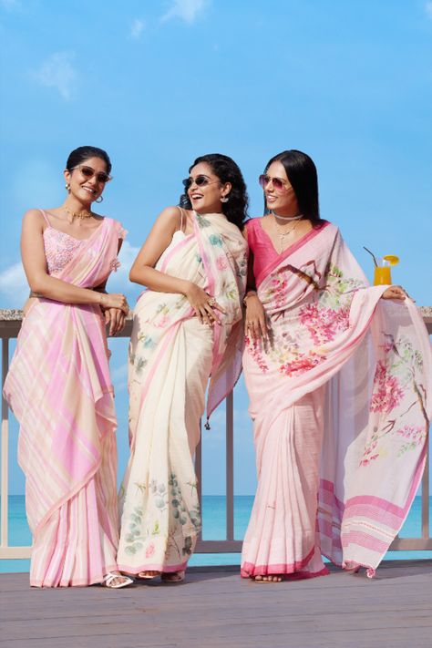 Taneira Sarees, Traditional Indian Wear For Women, Indian Wear For Women, Summer Sorbet, Women Ethnic Wear, Sarees For Women, Saree Blouse Designs Latest, Indian Bridal Fashion, Latest Sarees