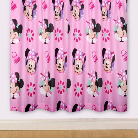 DISNEY MINNIE MOUSE PRETTY 66 x 72 CURTAINS NEW matches duvet cover Pretty Duvet Covers, Bedding Master, Embroidered Disney, Minnie Mouse Head, Luxury Bedding Master, Guest Room Bed, Blinds Curtains, Shabby Chic Bedroom, Diy Curtains