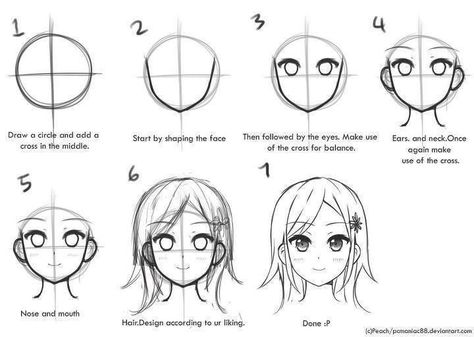 how to draw your own anime character - Google Search How To Draw A Face For Beginners Anime, How To Draw Head And Hair, Anime Basic Sketch, Basic Head Shape Drawing, Anime Drawing Tutorials Face, Basic Anime Drawing For Beginners, Anime Head Sketch, Drawing Tutorial Face Step By Step, Basic Anime Drawing