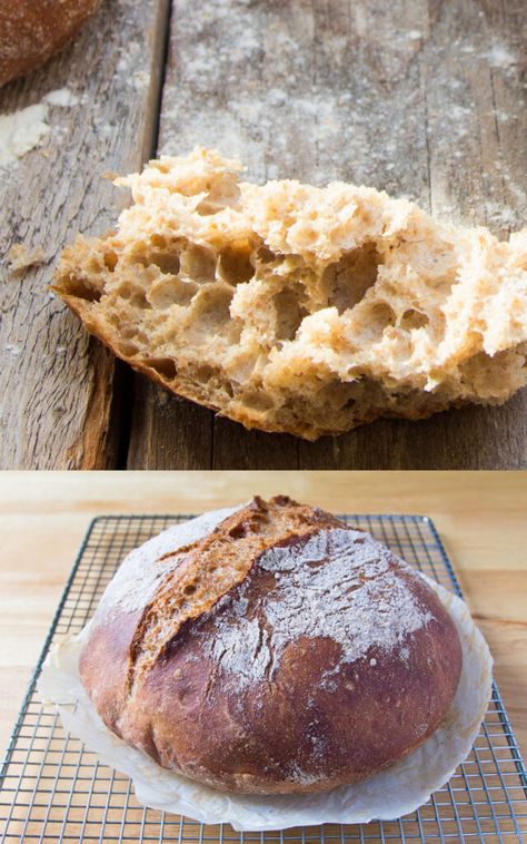 Amazing No Knead Bread With Whole Grain Recipe! - A Piece Of Rainbow 7 Grain Bread Recipe, Whole Grain Recipes, Bread Flour Recipe, No Knead Bread Recipe, Cereal Bread, Fiber Bread, Multi Grain Bread, Knead Bread Recipe, Grain Bread