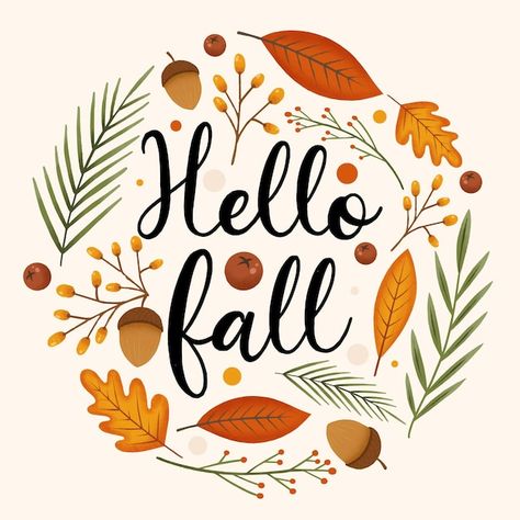 Cute Fall Quotes, Fall Lettering, Autumn Lettering, Hand Drawn Christmas Cards, Humble Design, Hello January, Fall Quotes, Hello October, Christmas Alphabet