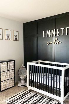 Modern Nursery For Boy In Black And White Colors #boynursery #blackwhite  Colorful and simple nursery ideas for your baby or for twins to feel as comfortable and loved as possible.  #nurseryideas #nurserydecor #nursery #homedecor #babyroom  Modern Nursery For Boy In Black And White Colors #boynursery #blackwhite  Colorful and simple nursery ideas for your baby or for twins to feel as comfortable and loved as possible.  #nurseryideas Black And White Nursery, Black Nursery, Baby Nursery Inspiration, Simple Nursery, Nursery Trends, Baby Boy Room Nursery, White Nursery, Custom Nursery, Baby Room Design