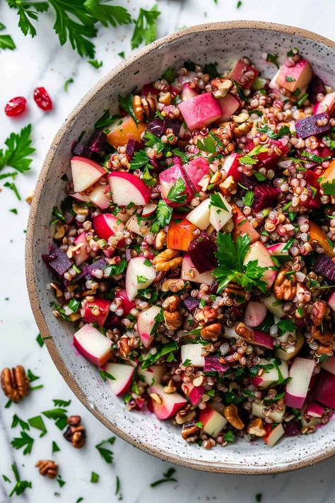 Legume Dishes, Ayurveda Food, Salad With Beets, Buckwheat Salad, Savoury Meals, Roasted Leeks, Nutritious Lunch, Vegan Quinoa Salad, Buckwheat Recipes