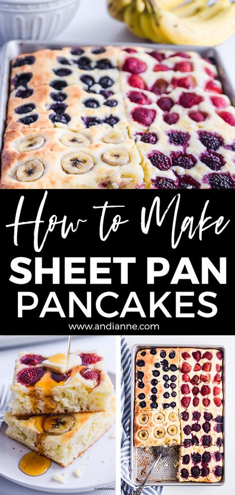 Easy Pan Breakfast Ideas, Pancake Breakfast For A Large Group, Breakfast Ideas Sheet Pan, Breakfast Sheetpan Bake, Make Ahead Sheet Pan Pancakes, Pancakes On A Sheet Pan, Easy Breakfast For Big Family, Sheetpan Pancakes Krusteaz, Making Pancakes For A Large Group