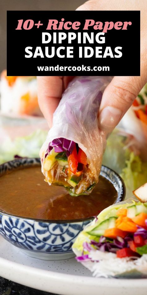 Dipping Sauce For Rice Paper Rolls, Thai Rice Paper Rolls, Rice Paper Uses, Rice Paper Hacks, Veggie Rolls Rice Paper, Spring Roll Dipping Sauce Easy, Rice Paper Rolls Dipping Sauce, Ricepaper Springrolls, Sauce For Rice Paper Rolls