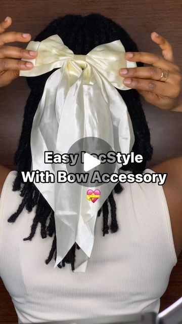 Abby With The Locs on Instagram: "I use accessories to elevate my simple loc styles. Currently obsessed with these bows I got from SHEIN. They give really cute “I’m just a girl” energy. 💝🌱✨ . . Search Code for the Bows: 23710289 . . . #abbywiththelocs #locaccessories" Locs Hairstyles With Bows, Bow On Locs, Loc Styles With Bow, Locs With Bows, Hair Accessories For Locs, Simple Loc Styles, Long Loc Styles, Loc Accessories, Short Loc Styles