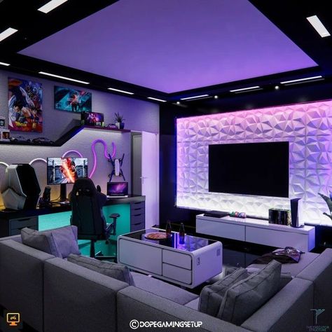 Gaming Setup Aesthetic, Game Room Neon, Gaming Room Ideas, Room Decor Gaming, Aesthetic Gaming, Games Room Inspiration, Aesthetic Game, Gaming Aesthetic, Game Background Art