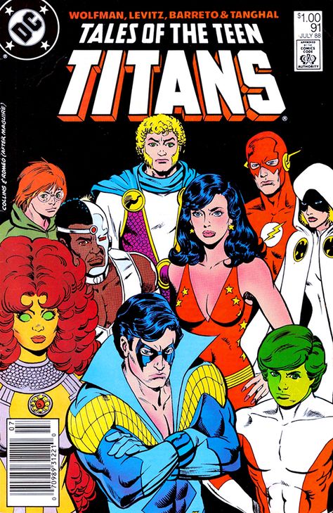 A QUICK LOOK AT SOME OF THE COMIC BOOK COVERS THAT REFLECT KEVIN MAGUIRE'S CLASSIC COVER FOR JUSTICE LEAGUE 1 Titans Comic, Teen Titans Series, Titans Dc, The New Teen Titans, Justice League Comics, Original Teen Titans, George Perez, Comic Cover, Dc Comic Books