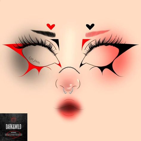 Eye Shadow Pencil, Eyeshadow And Eyeliner, Halloweenský Makeup, Eyeshadow Highlighter, Holloween Makeup, Anime Eye Makeup, Punk Makeup, Makeup Drawing, Makeup Face Charts