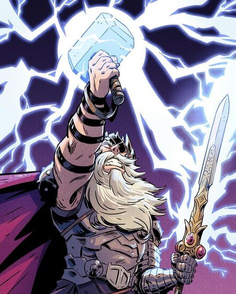 King Thor Art, King Thor, Derek Laufman, Thor Art, Epic Beard, New Artists, Thor, Comic Book, Favorite Character