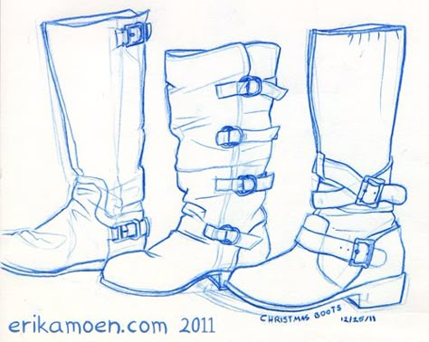 Boots boots boots - I love wearing boots. Sketch Christmas, Reference Male, Christmas Boots, Shoes Drawing, Sketches Tutorial, Anime Drawings Tutorials, Sketchbook Art Inspiration, Inspiration Art, Art Plastique