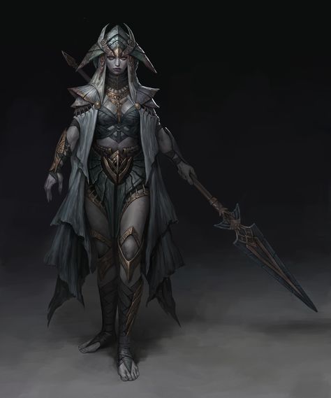 ArtStation - Ancient Valkyrie Warrior, Jin seung Valkyrie Warrior, Egyptian Warrior, Ancient Warrior, Pathfinder Character, Mtg Art, 다크 판타지, Demon Art, Game Concept Art, Fantasy Monster