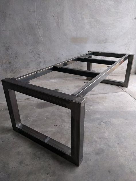 Steel Fabrication Ideas, Stainless Steel Fabrication, Steel Table Base, Stainless Steel Furniture, Welded Furniture, Industrial Design Furniture, Steel Fabrication, Metal Furniture Design, Welding Table