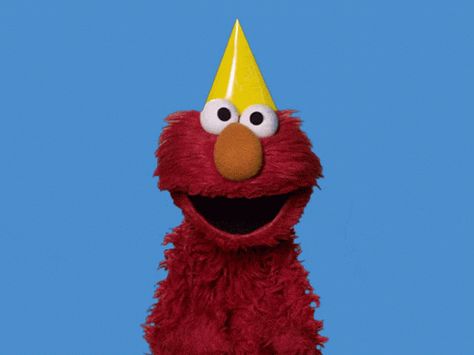 Happy Excited GIF - Happy Excited Elmo - Discover & Share GIFs Birthday Hat, Sesame Street, Girl Birthday, Dancing, Gif, Birthday, Anime