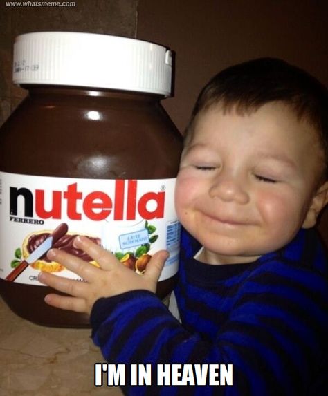 Nutella is pure magic made in the land of yum. Nutella Meme, Nutella Lover, What Meme, Nutella Jar, Happy Kids, Om Nom, Bones Funny, Funny Images, Nutella