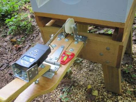 home made hive scale. Bee Hive Plans, Beekeeping Equipment, Bee Boxes, Bee Hives, Bee Keeper, Chicken House, Weighing Scale, Scale Design, Honey Bees