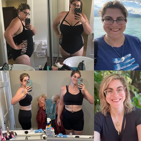 What you can see here is a progress picture showing a weight reduction from 310 pounds to 195 pounds. That's an impressive loss of 115 pounds. 115 Pounds, 115 Lbs, Progress Pictures, Weight Reduction, Picture Show, Fat Loss, Sports Bra, Womens Sizes, Lost