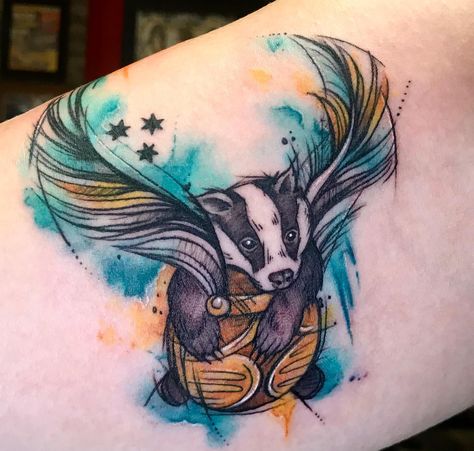 Cap Sleeve Tattoos, Storm Tattoos, Hufflepuff Tattoo, Harry Potter Tattoo Sleeve, Storm Tattoo, Camera Tattoos, Hp Tattoo, Tattoo Watercolor, Soul Tattoo