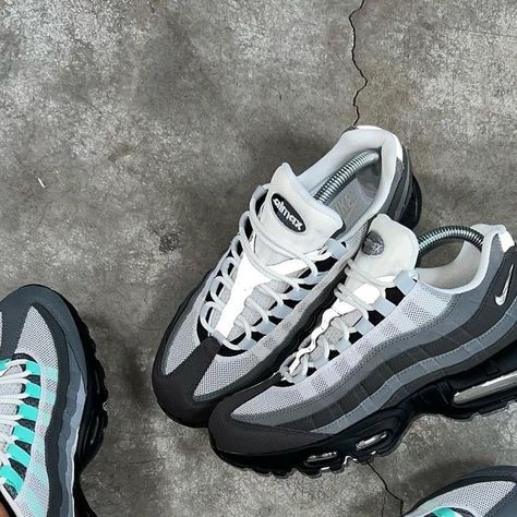 Bennetts on Instagram: "Which pair do you prefer? 🤔 Nike Air Max 95s: £175 Sizes from UK5.5 to UK14 available + free shipping & returns 🔑 BEST Deal Online #SECURED on Bennetts - Link in Bio, Shop Now! 🏆" 95 Nike Shoes, 95 Air Max Shoes, 95s Shoes, Nike 95 Outfit, Air Max 95 Women Outfit, Nike Air Max 95 Outfit, Nike Tn Shoes, Airmax 95s, New Nike Sneakers