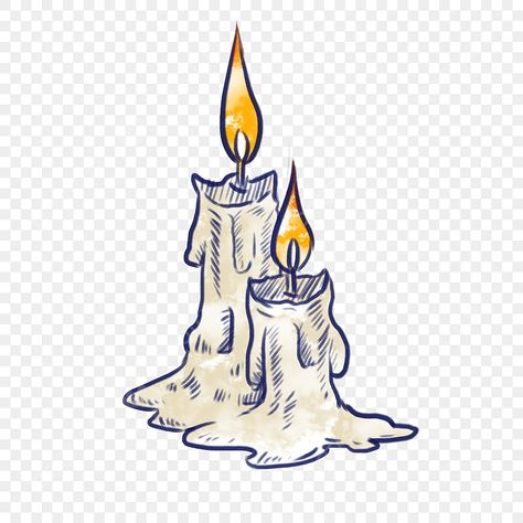 Candle Illustration Graphics, Halloween Candle Drawing, Candle Art Drawing, Candles Drawing, Candle Cartoon, Candle Sketch, Draw A Candle, Drippy Candles, Cartoon Candle