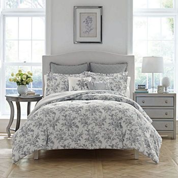 King Comforter Sets Comforters & Bedding Sets for Bed & Bath - JCPenney Laura Ashley Bedroom, Bedroom Bed Ideas, French Country Decorating Bedroom, Ashley Bedroom, Laura Ashley Bedding, Cool Bedding, Grey Comforter Sets, Grey Comforter, Cotton Comforter Set