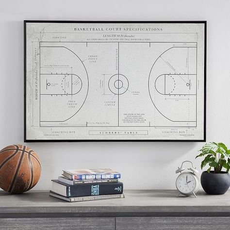 basketball | Pottery Barn Teen Basketball Home Decor, Bronx Bedroom, Boys Basketball Room, Football Office, Vintage Sports Room, Basketball Nursery, Boys Basketball Bedroom, Vintage Sports Nursery, Basketball Theme Room