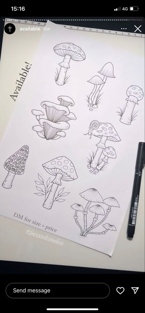 Fine Line Mushroom Tattoo, Mushroom Tattoo, Mushroom Tattoos, Tattoo Outline, Ink Ideas, Fine Line, Simple Tattoos, Arm Tattoo, I Tattoo