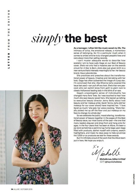 Letter From The Editor, Michelle Lee Magazine Page Design, Letter From The Editor, Book Editorial Design, Flow Magazine, Michelle Lee, Magazine Editor, Allure Magazine, Book Editorial, Letter To The Editor