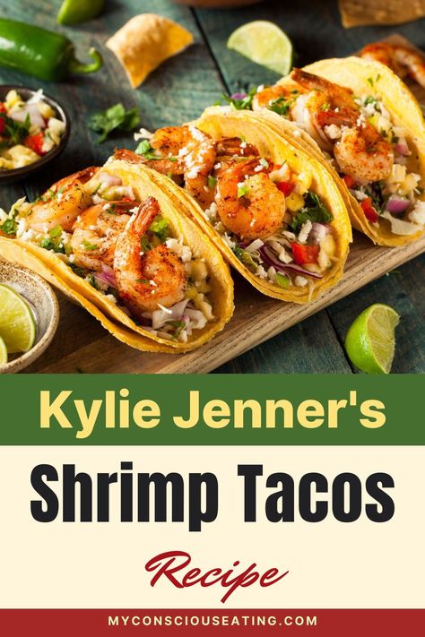 Savor the zest of Kylie Jenner's Shrimp Tacos recipe that I've mastered to perfection. The combination of fresh, zingy slaw and juicy shrimp in these tacos is simply irresistible. It's a trendy, flavor-packed meal that never fails to delight! #KylieJennersShrimpTacos #TacoTuesday #ShrimpRecipes Kylie Jenner Shrimp Tacos Recipe, Tasty Tacos Recipe, Shrimp Tacos Recipe, Shrimp Taco Recipes, Celebrity Recipes, Juicy Shrimp, Frozen Shrimp, Shrimp Seasoning, Soft Tacos