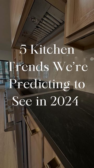 C3CC | Construction Services DFW on Instagram: "Discover the top 5 Kitchen Trends we’re predicting for 2024! 👀 1️⃣ Earthy Green Kitchens: Warm earthy tones create a cozy, timeless atmosphere. 2️⃣ Natural Woods: A continued favorite, bringing forth an elegant and minimalist aesthetic. 3️⃣ Stone Backsplash: Extend your island stone to your backsplash for a touch of luxury and durability. 4️⃣ Drawers in Lowers: Optimize vertical space for easy storage of pots and pans. 5️⃣ Hidden Outlets: Enhance your kitchen’s visual appeal by concealing outlets. Share your favorite trend with us! ✨ • • • #c3cc #kitchendesign #kitchentrends #kitchentrends2024 #homerenovation #earthytones #neutrals #customcabinets #customkitchen #homedesign #generalcontractor #hiddenoutlets #stone #backsplash #interior Brown Soapstone Countertops, Kitchen With Granite Backsplash, Stone Backsplash Behind Range, Herringbone Backsplash Black Grout, Granite Countertops With Walnut Cabinets, Knotty Alder Kitchen Cabinets With Black Granite, Modern Travertine Kitchen, Kitchen Ideas With Copper Accents, Two Color Kitchen Countertops