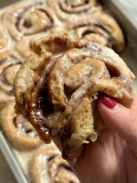 Carrot Cake Cinnamon Rolls, Cake Cinnamon Rolls, Six Vegan Sisters, Cake Cinnamon, Cinnamon Roll Cake, Cinnamon Milk, Vegan Cream Cheese, Warm Milk, Vegan Condiments