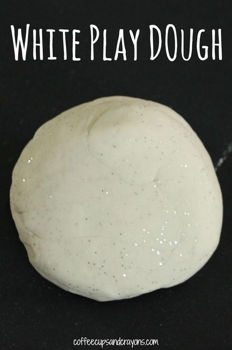 Easy White Play Dough Recipe...Did I mention that it's also sparkly and no-cook? Score! White Playdough, Play Dough Recipe, Me And My Husband, Playdough Activities, No Cook, Playdough Recipe, Winter Preschool, Crafts Kids, Play Dough