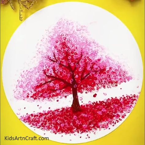 Easy Cherry Blossom Tree Cotton Bud Impression Painting Idea Check more at https://www.kidsartncraft.com/cherry-blossom-earbud-painting-tutorial/ Earbud Painting For Kids, Earbud Painting, Cotton Bud Painting, Tree Cotton, Basic Math Skills, Nursery Paintings, Play School, Cotton Buds, Blossom Tree