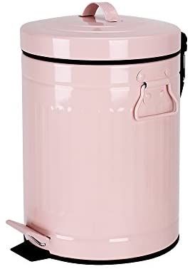 Pink Trash Can, Bathroom Garbage Can, Bedroom Trash Can, Bathroom Waste Basket, Metal Trash Cans, Trash Disposal, Cream Room, Trash Can With Lid, Bathroom Trash Can