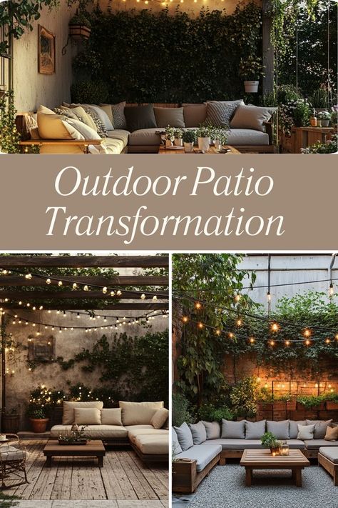 Transform your outdoor patio into a cozy and stylish retreat with these simple DIY ideas! #PatioDecor #OutdoorLiving #DIYProjects Patio Exterior Ideas, Patio Transformation, Outdoor Design Ideas, Outdoor Decor Ideas, Diy Outdoor Decor, Exterior Ideas, Simple Diy, Outdoor Design, Diy Outdoor