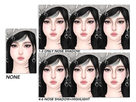 【333】Box-shaped-Nose-shadow | san33 Sims Packs, Body Makeup, Sims 4, How To Become, Makeup, Make Up