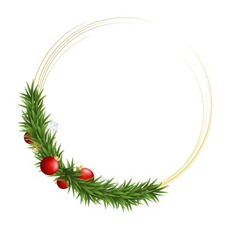 Greenery Christmas Garland wreath. Merry Christmas Circle border with golden line nature frame with fir branches isolated on white background. Vector decoration design Christmas Circle Arch, Nature Frame, Greenery Christmas, Circle Border, Christmas Circle, Golden Line, Garland Wreath, Circle Garland, Circle Borders