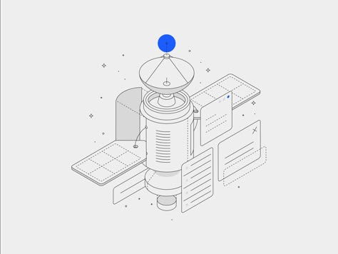 Satellite Illustration, Satellite Art, Interactive Web Design, Logo Illustration Design, Infographic Design Inspiration, Isometric Illustration, Website Illustration, Conceptual Design, Ui Inspiration