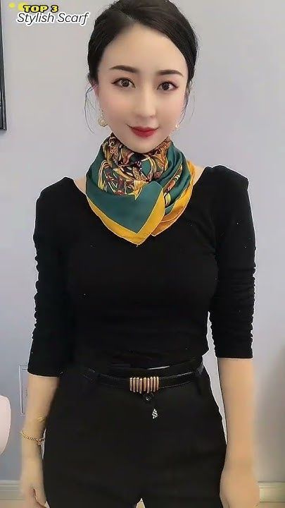 The 3 stylish scarf design/ How to tie a scarf? | scarf styles for girls P-270224 #scarfwearing How To Fold Scarf, Clothes Europe, Scarf Wearing Styles, Ways To Tie Scarves, Tie A Scarf, Wear A Scarf, Simple Scarf, Ways To Wear A Scarf, How To Wear A Scarf