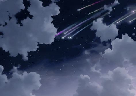 Anime Night Sky Gif, Night Sky Gif, Anime Night Sky, Banner Gifs, Gif Banners, Anime Night, Gif Background, Sky Gif, Random Gif