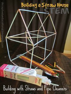 Relentlessly Fun, Deceptively Educational: Building a Straw House (STEM activity) Straw Activities, Straw House, Makerspace Ideas, Stem Club, School Age Activities, Steam Ideas, Stem Classes, Stem Ideas, Stem Lab