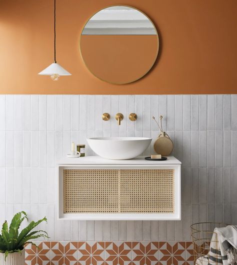 Bathrooms | Claybrook | Free Delivery Small Bathroom Tile Ideas, Small Bathroom Tiles, Glazed Brick, Mid Century Bathroom, Small Toilet, Brick Tiles, Decoration Inspiration, Bathroom Colors, Renovation Ideas