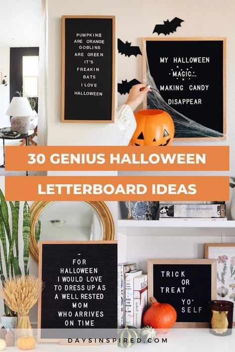 Spooky Season Letter Board, Halloween Letterboard, Funny Fall Quotes, Treat Quotes, Diy Letter Board, Spooky Letters, Letterboard Ideas, Letterboard Signs, Message Board Quotes